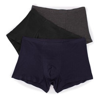 ordifen 欧迪芬 男式内裤男士3条装平角中腰组合装男士内裤 XK8A61 黑色+深蓝色+炭灰色 L