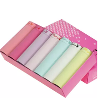 PLAYBOY 花花公子 内裤女 纯棉中腰三角女士内裤修身全棉透气性感女式三角裤7条装 3958-7 7色礼盒装 L