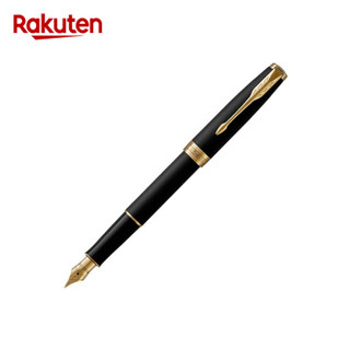 PARKER 派克 卓尔系列 钢杆磨砂墨水笔 18K金笔尖 钢笔 磨砂黑GT F+吸墨器