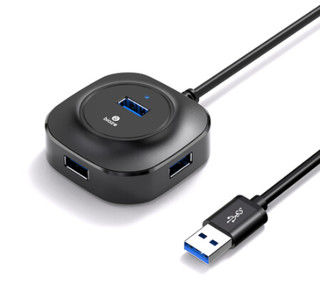 Biaze 毕亚兹 USB3.0分线器 0.3米 带电源接口 高速4口HUB 多接口扩展转换器 笔记本电脑一拖四集线器延长线 HUB22