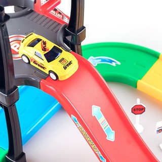儿童停车场模型 拼装积木轨道停车场（2款随机）