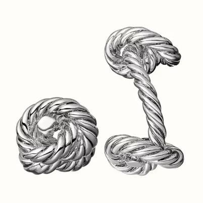 HERMÈS/爱马仕 Noeuds 纯银袖扣