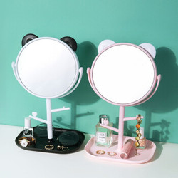 可爱萌熊耳朵镜子 D5382 便携可翻转化妆镜