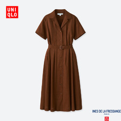 UNIQLO 优衣库 418160 麻棉打褶连衣裙