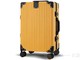 ELLE 铆钉包角条纹深铝框拉杆箱行李箱硬箱旅行箱26寸 时尚  铝框款 搭扣 芒果黄
