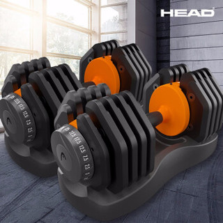 HEAD 海德 NT319 哑铃 可拆卸调节家用健身器材钢制哑铃套装 一对110磅（约2.5-50kg)）