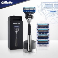 Gillette 吉列 引力盒套装 锋隐致顺版（1刀架+5刀头+磁力底座） 赠 剃须泡沫210g+佳洁士牙膏+海飞丝洗发水160ml