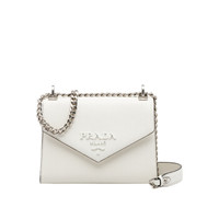 PRADA 普拉达 女士Monochrome 系列小牛皮白色单肩包 1BD127VOOO-2ERX-F097W