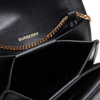 BURBERRY 博柏利 女款黑色牛皮单肩斜挎包卡包零钱包  80097571