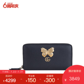 GUCCI 古驰 女士牛皮蝴蝶装饰时尚钱包 499363 CAOGT 1081