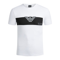 ARMANI 阿玛尼奢侈品新款男士棉质印花圆领短袖针织T恤衫 3GPT10-PJP6Z WHITE-1100