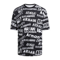 Armani Exchange 阿玛尼奢侈品19春夏新款男士街头时尚字母针织T恤衫 3GZTBM-ZJH4Z BLACK-4278