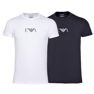 ARMANI 男装短袖T恤圆领上衣男士打底衫2件装 103723-CA 37360  黑色+白色 180/100 XL