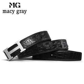 MG macy gray 奢侈品腰带鳄鱼皮男士皮带真皮商务不锈钢板扣裤带  MG8361P#2