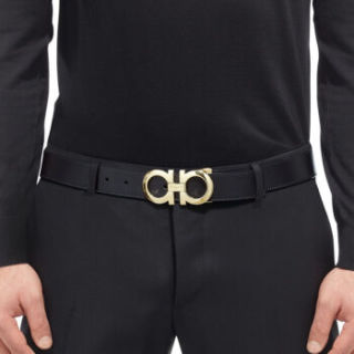 Salvatore Ferragamo 菲拉格慕 男式休闲板扣牛皮双面可自由裁剪腰带皮带商务中青年裤袋带男士礼物 675542