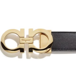 Salvatore Ferragamo 菲拉格慕 男式休闲板扣牛皮双面可自由裁剪腰带皮带商务中青年裤袋带男士礼物 675542