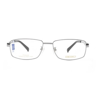 SEIKO 精工 精 眼镜框男款全框纯钛商务眼镜架近视配镜光学镜架HC1012 169 57mm 浅银灰色