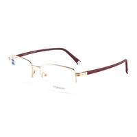 ZEISS 蔡司 镜架 光学近视眼镜架 男款钛商务休闲眼镜框半框 ZS-40005A-F010金色框磨砂红腿54mm