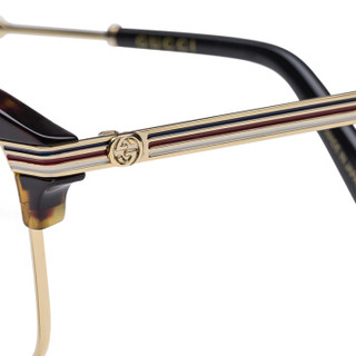 GUCCI 古驰 近视眼镜框男 金属半框造型光学眼镜架 GG0241O-003 哈瓦那板材配金属镜框 54mm