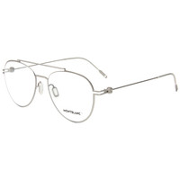 MONT BLANC 万宝龙 男女款银色镜框银色镜腿光学眼镜架眼镜框 MB 0001O 005 56MM