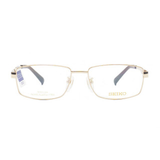 SEIKO 精工 眼镜框男款全框纯钛商务眼镜架近视配镜光学镜架HC1012 159 57mm 亮金咖色