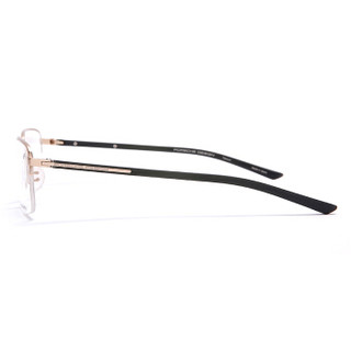 保时捷设计 保时捷 光学近视眼镜架 男款纯钛商务超轻眼镜框半框 P8316B金色镜框棕色镜腿57mm