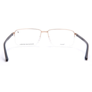 PORSCHE DESIGN 保时捷 光学近视眼镜架 男款纯钛商务超轻眼镜框半框  P8316B金色镜框棕色镜腿