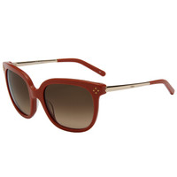 Chloé蔻依 CHLOE女款橘红色镜框灰色镜片眼镜太阳镜 CE642S 204 55MM