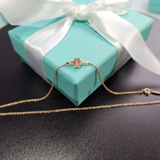 Tiffany&Co. 蒂芙尼 18K金/玫瑰金T形手链手环 18K玫瑰金双链 62355417