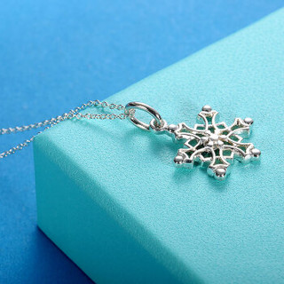 Tiffany&Co. 蒂芙尼 女款经典雪花吊坠项链925银锁骨链 25185412 吊坠项链 现货速发 GRP03012