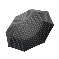 三折叠加厚黑胶防晒遮阳格子太阳伞雨伞