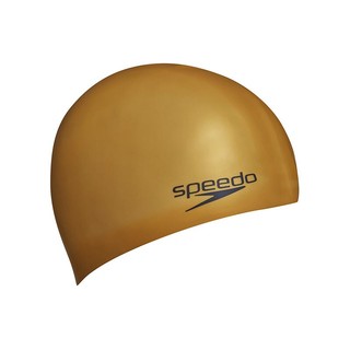 Speedo 速比涛 通用款防水弹力硅胶泳帽 金色 870984A