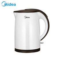 Midea/美的 电水壶 烧水壶 电热水壶 1.5L 不锈钢 无缝内胆 双层隔热 防尘盖 烧茶水壶 深咖啡色 MK-TM1502