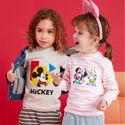 Disneybaby迪士尼宝宝童装男女童卡通半高领打底衫秋冬新款上衣1-6岁 *2件