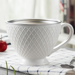尚菲优品（SFYP）马克杯304不锈钢水杯 350ml双层隔热早餐杯咖啡杯 耐摔牛奶泡茶杯KL278