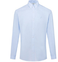 G2000 男装尖领白色衬衫长袖青年舒适纯棉修身衬衣 00041501