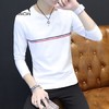Miiow 猫人 T恤 男士时尚休闲条纹圆领套头长袖T恤  A003-TX03