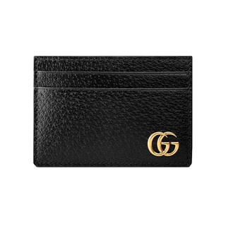 GUCCI 古驰 GG Marmont系列 男士简约纹理金属LOGO标钱夹卡包