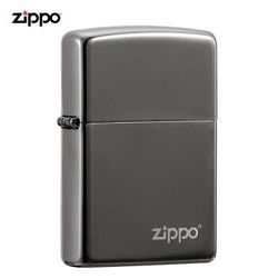 Zippo 之宝 黑冰商标 煤油防风火机 镭射镀黑铬