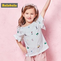 巴拉巴拉童装女童小童宝宝短袖T恤夏装2018新款甜美印花儿童上衣