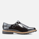 Clarks Griffin Mia Patent Frill T Bar 女士漆皮流苏休闲鞋