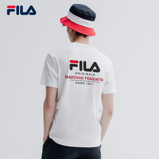 FILA F11M928149F 男子短袖T恤 (白色、M)