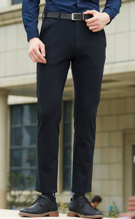 TRiES 才子 秋冬加厚男士微弹纯色商务休闲长裤时尚修身男裤 5185E1520