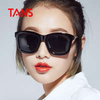 TANS偏光太阳镜女款墨镜高清防紫外线韩版明星款潮驾驶眼镜T016亮黑