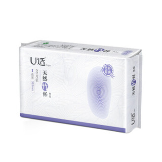 U适 天然竹纤系列 超加长夜用卫生巾 383mm*3片