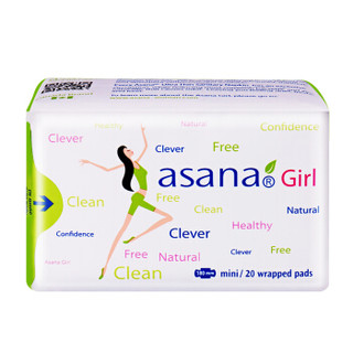 asana 阿莎娜 超薄卫生巾日夜组合(6包)66片无添加女性姨妈护理套装加拿大进口