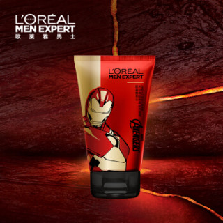 欧莱雅LOREAL男士火山岩控油清痘洁面膏100ml 漫威限量版 钢铁侠(洗面奶男 抗痘祛痘 男士洗面奶)