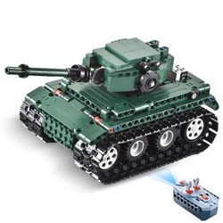 咔搭(CaDA)遥控积木拼装玩具车男孩军事坦克火箭炮儿童益智拼插玩具 机械组 虎1坦克（C51018） +凑单品