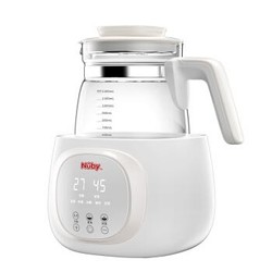 美国努比（Nuby）恒温调奶器 多功能母婴儿冲泡奶粉电热水壶 温奶暖奶器不锈钢玻璃水壶消毒器1.2L 普罗维白