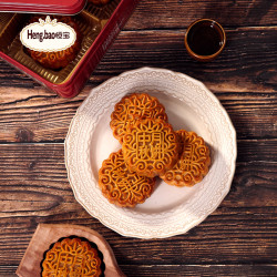 恒宝月饼 欢乐时光400克广式中秋月饼礼盒装蛋黄白莲蓉豆蓉多口味